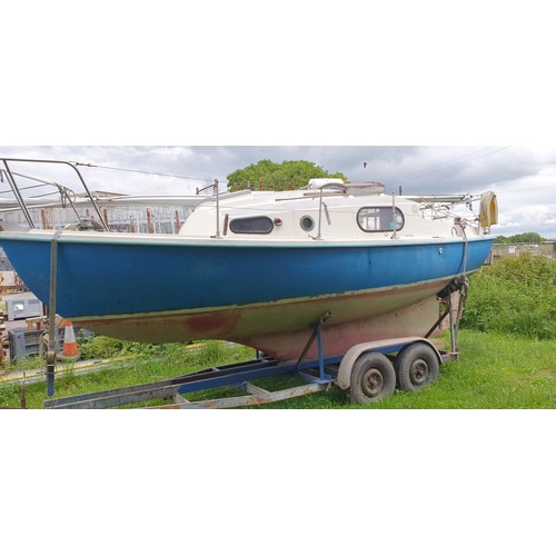 5672 - Macwester 22ft sailing yacht, fin keel, sloop rig.  Yanmar twin cylinder Diesel engine (recently run... 