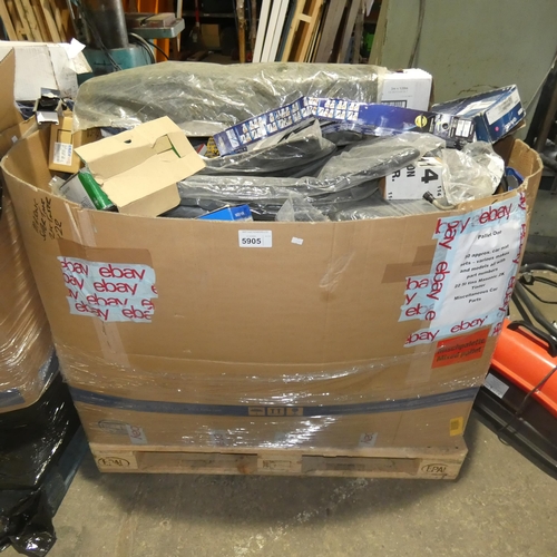 5905 - 1 pallet containing a quantity of various auto spares including car mat sets, Masonic tinter, spark ... 