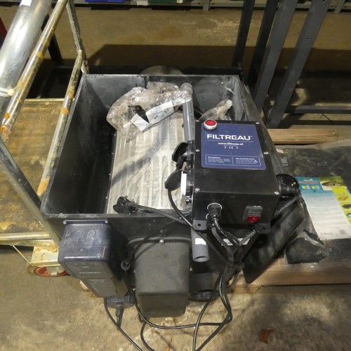 5898 - 1 Filtreau drum filtration unit with a built in 40w Amalgam UV unit, 240v (for ponds etc) and a 5 x ... 