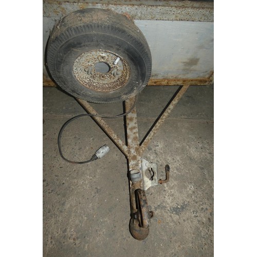 5934 - 1 single axle un-braked trailer with no make visible, body size approx 92cm w x 157cm l and sides ar... 