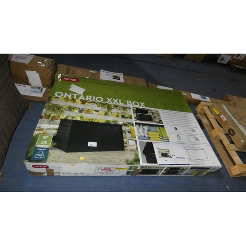 1 Keter Ontario XXL resin garden storage box 870L RRP £137. Boxed and