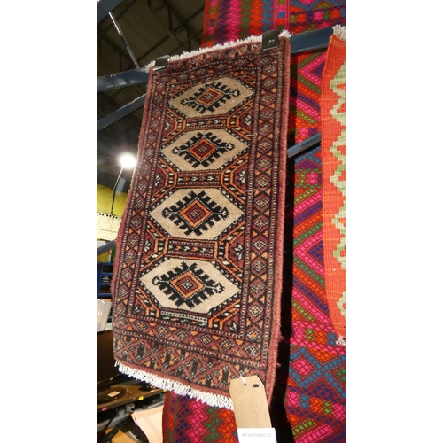 415 - 1 Mori Jaldar rug, 63cm x 32cm approx