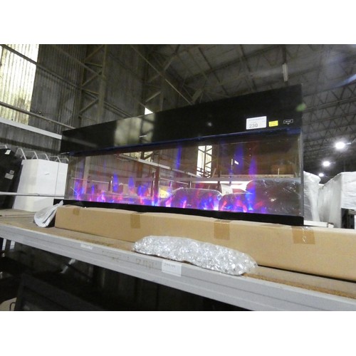 230 - 1 Metro Lane black / mirrored wall mounted electric fire supplied with a remote control, approx 127c... 