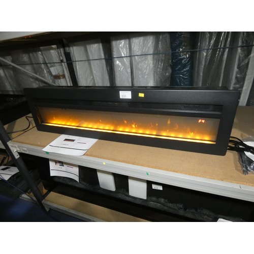 231 - 1 Wade Logan Wyndham electric inset fire supplied with a remote control, approx 127cm w x 33cm h, RR... 