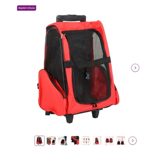 17 - 1 Ebony pet carrier - red