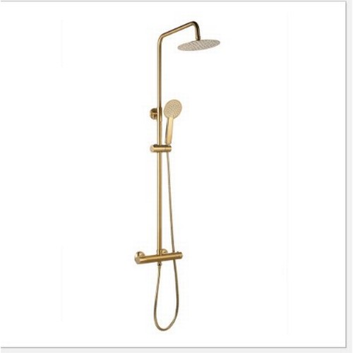 30 - 1 Tremercati Edge thermo shower hand set and shower head in brushed brass