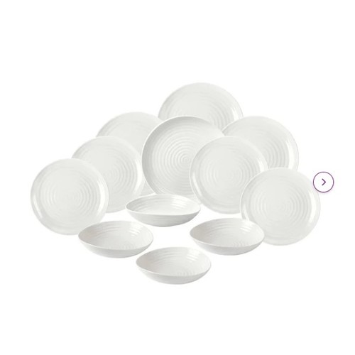 45 - A 12 piece coupe shape crockery set by Sophie Conran for Portmerion RRP £99