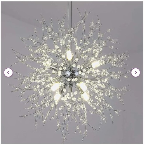 54 - 1 Dandelion shape crystal chandelier (sloping ceiling compatible) RRP £181