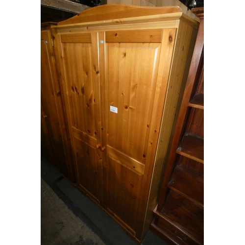 2121 - A pine double door wardrobe approx 97 x 53 x 183cm high