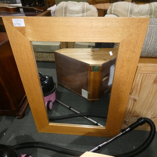 2192 - 1 wood framed mirror approx 77 x 102cm