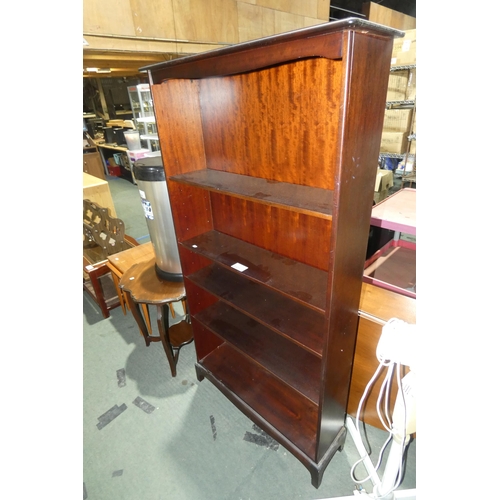 2221 - A dark wood shelf unit approx 90 x 23 x 170cm high