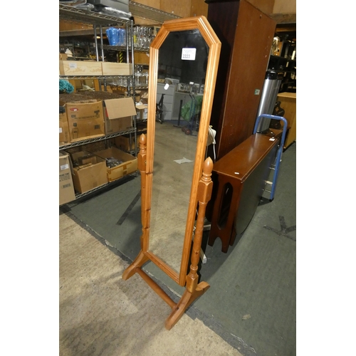 2223 - A full length mirror in a pine swing frame