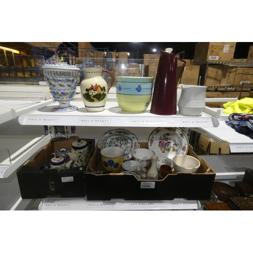 2225 - A quantity of various crockery (some collectable) including an Acme Chiltern jug vacuum flask. Conte... 