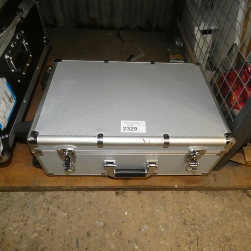 2329 - A metal mobile flight case 53x36x20cm, contains a mobile smart meter. Trade