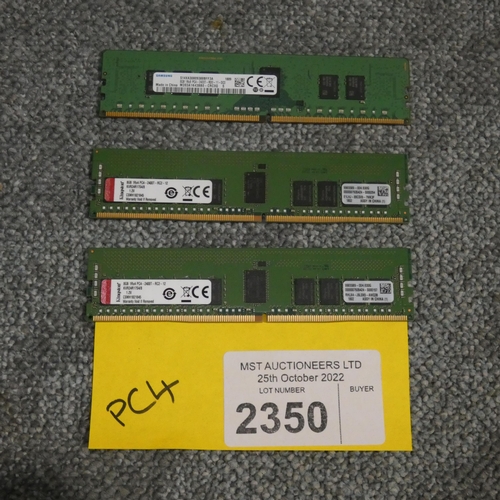 2350 - 3 x 8gb ram sticks, 2 x Kingston 1Rx4-PC4-2400t-rc2-12 & 1 x Samsung 1rx4-pc4-2400t-rd0-11