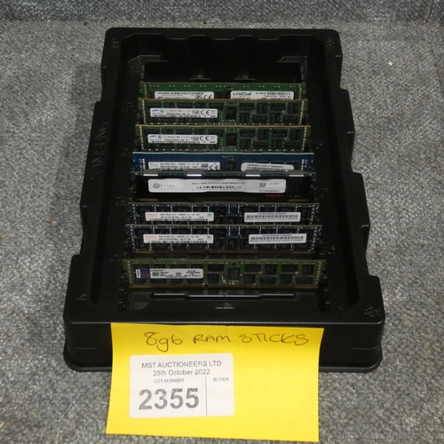 2355 - 8 x various 8gb ram sticks, pc3/12800r/10600r