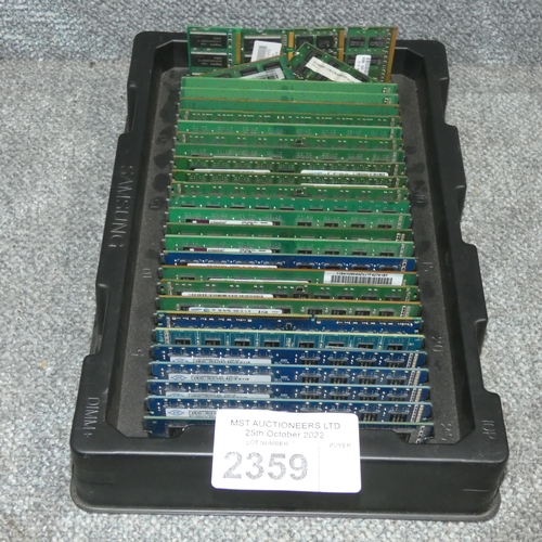 2359 - A quantity of various size laptop and pc ram sticks,