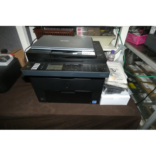 2417 - A Dell MFP office printer type C-1765nfw which requires attention & a quantity of 3rd party ink cart... 