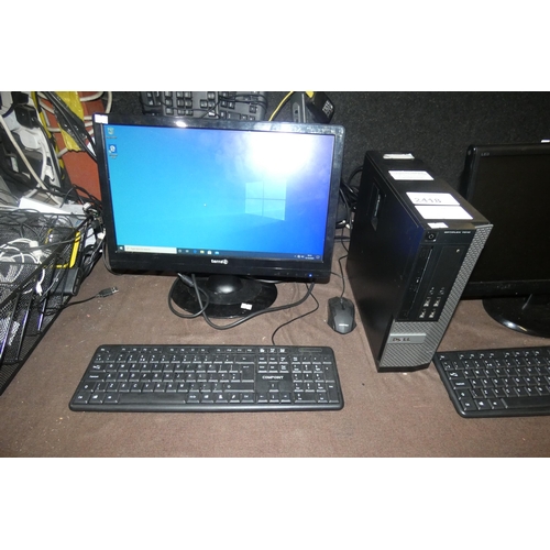 2418 - 1 Dell Tower PC type Optiplex with an i5 2nd generation 2.5 GHz processor 8GB RAM 500GB hard disk dr... 