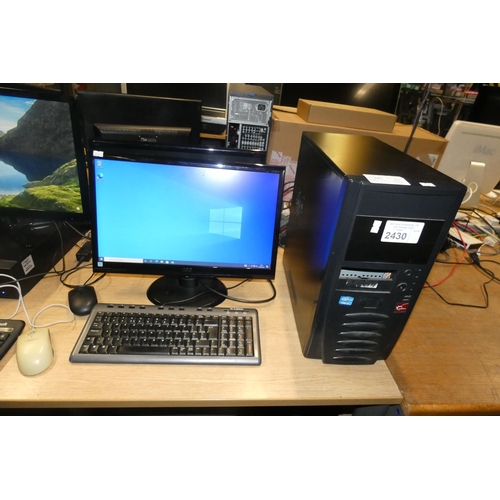 2430 - One computer tower system with an Intel Core i3 2nd generation 3.1 GHz processor 10 GB RAM 300 GB ha... 