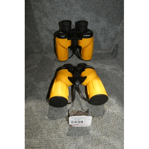 2439 - 2 pairs of binoculars by Visionary type Storm Force retail value approx £180