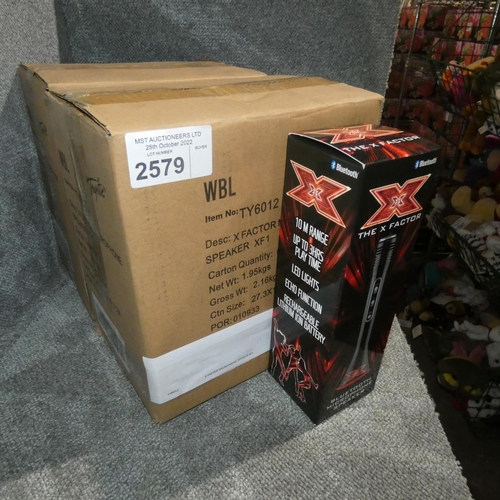 2579 - 2 x boxes containing X-Factor Bluetooth microphone speakers