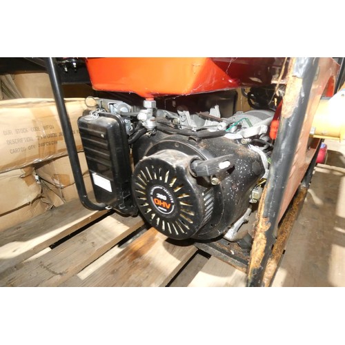 2049 - 1 petrol engine generator by Powerfeld Generators type KGE650X, output 110 / 240v. Untested.