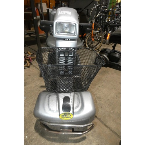 2082 - 1 battery powered mobility scooter by Euro. Not supplied with a mains battery charger and battery ap... 