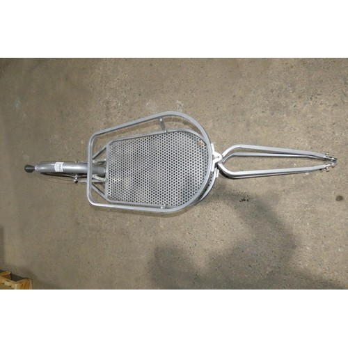 2090 - 1 silver painted metal bicycle trailer