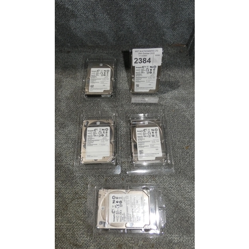 2384 - 5 x Seagate 2.5 inch SAS 600gb hard drives