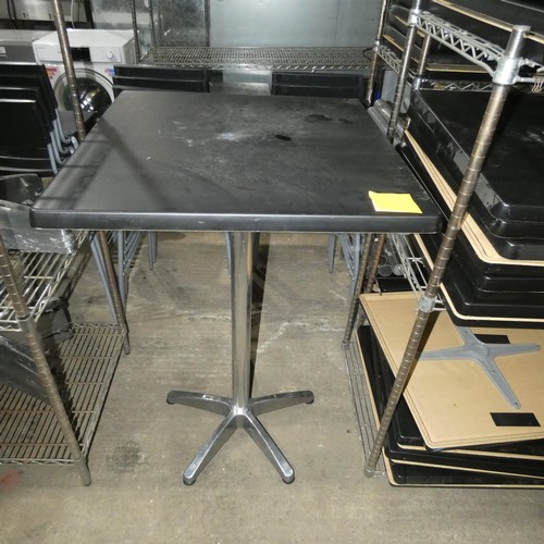 1097 - 8 x tall square cafe type tables approx 70x108cm, all require assembly