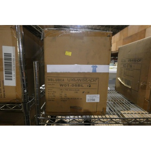 2250 - 1 box containing 48 x VW calla blue Tee shirts