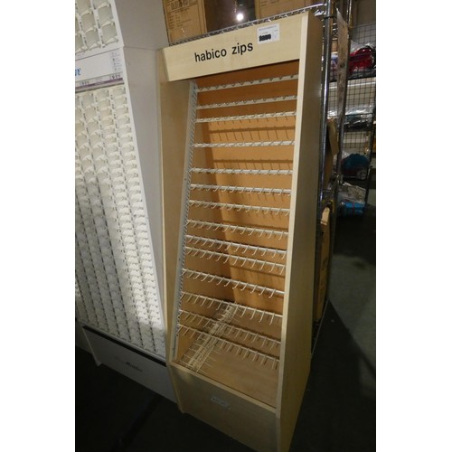 2300 - 1 x four section and 1 x 3 section haberdashery cotton storage/display cabinets by Mettler together ... 