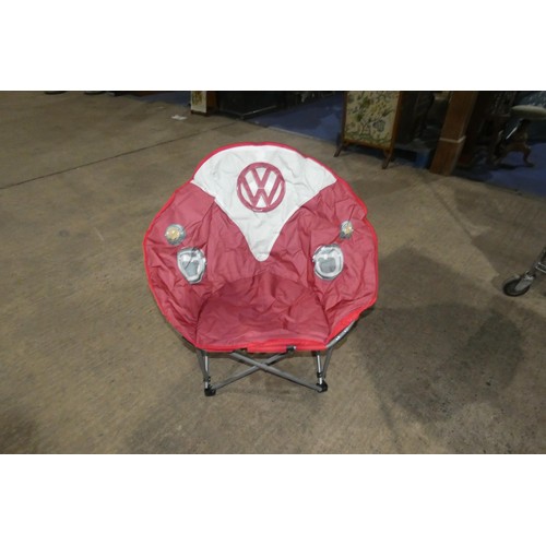 2279E - 2 x VW Moon folding camping chairs each with a carry / storage bag