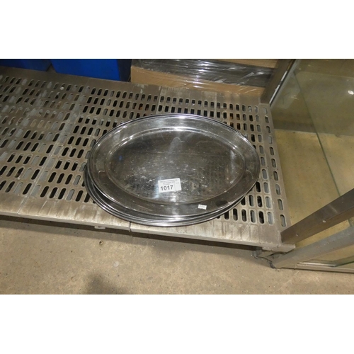 1017 - 6 x stainless steel serving platters