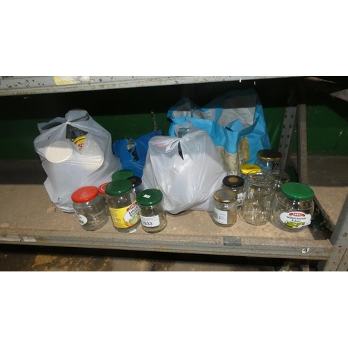 1033 - A large quantity of various glass jars and lids