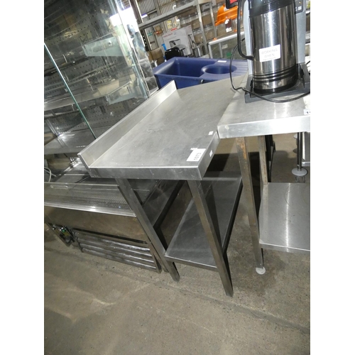 1073 - A catering type table with shelf beneath approx 84x46cm