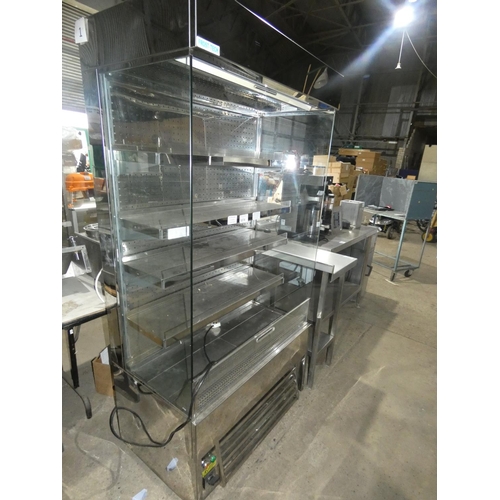 1074 - A commercial stainless steel open front display fridge by Frost Tech type SD60 240v - trade. TESTED ... 