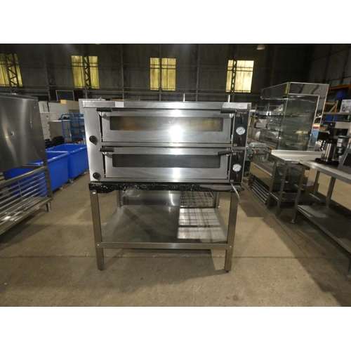 1111 - A commercial stainless steel 2 drawer Pizza oven by Lincat purchased 2019, type PO630-2, comes with ... 