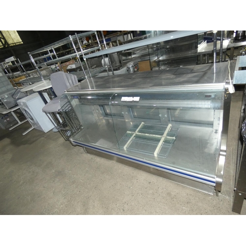 1112 - A commercial stainless steel serve over display fridge by Legend, please note glass side panels are ... 