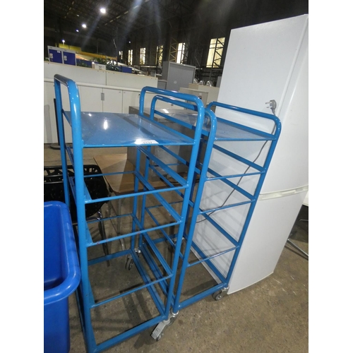 1137 - 2 x 5 tier tray racks required tray size approx 40x60cm