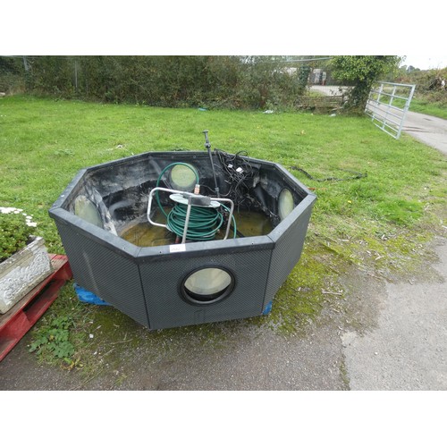 2582 - A Blagdon octagonal rattan style garden water feature/fish pond with hose, filter/pump/fountain with... 