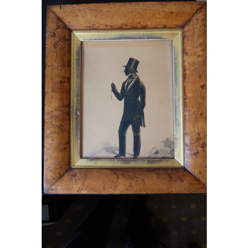 3002 - Fredrick Firth (1819-1871), Silhouette of a gentleman, full length, gilded highlights, signed Frith ... 