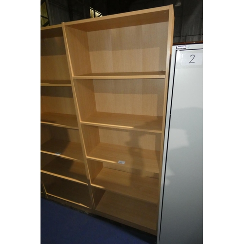 1206 - 1 wood effect open front shelf unit approx 76 x 31 x 200cm high