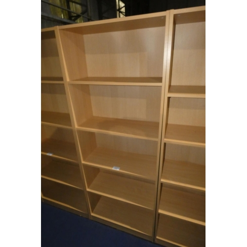 1209 - 1 wood effect open front shelf unit approx 76 x 31 x 200cm high