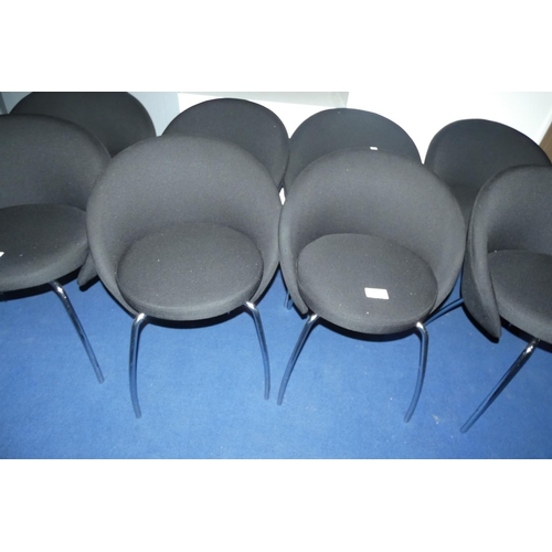 1293 - 4 Vision black upholstered tub type office chairs