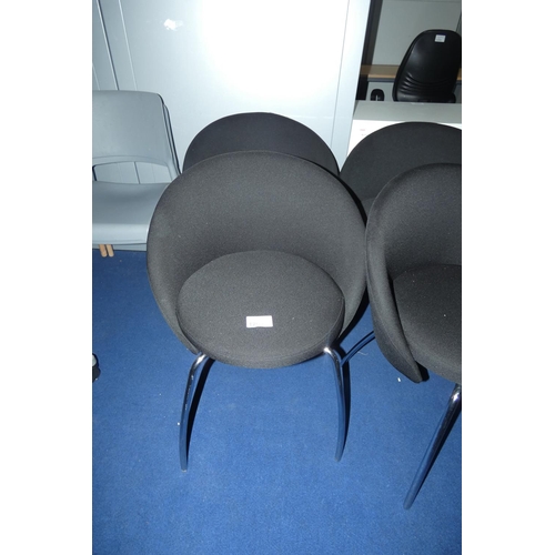 1294 - 2 Vision black upholstered tub type office chairs