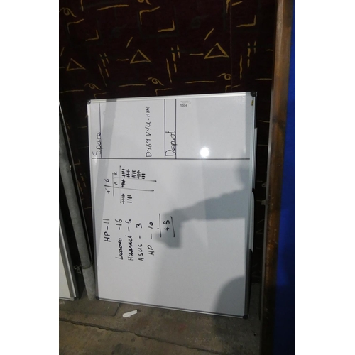 1304 - 2 dry wipe boards, both approx 120 x 90cm