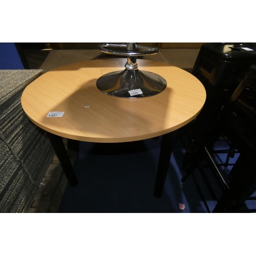 1327 - 1 wood effect circular table diameter approx 101cm