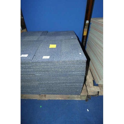 1332 - A quantity of approx 200 blue fleck carpet tiles each approx 50 x 50cm